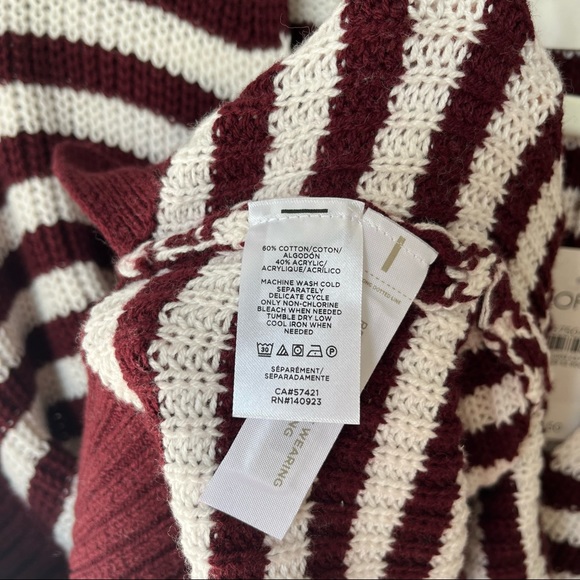 Loft women’s drop shoulder short sleeve striped knit sweater, Large - Picture 7 of 7